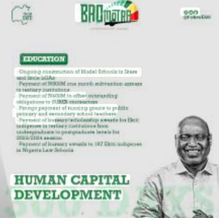 HUMAN CAPITAL DEVELOPMENT: WHAT GOV. OYEBANJI HAS DONE TO DATE